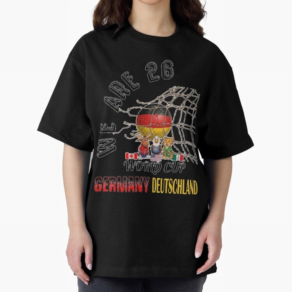 World cup 26 - Germany Oversized T-Shirt Bring World Football Passion into the FIFA World Cup 2026 Journey through Cristiano Ronaldo Highlights, England and Germany Pride, Stadium Memories, Football Loyalty, International Chants and Championship