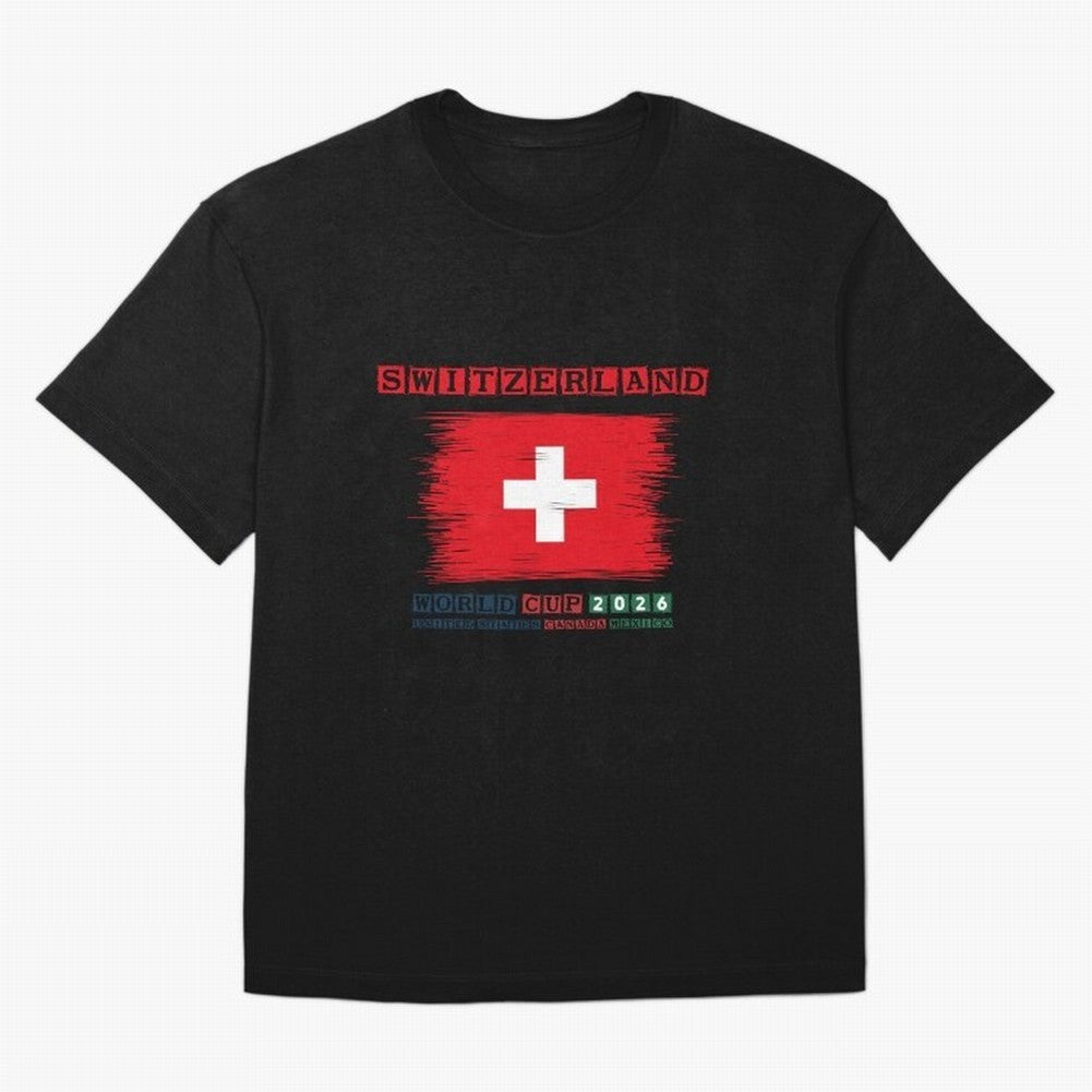 SWETZERLAND WORLD CUP 2026 Oversized T-Shirt Stand Proud for the FIFA World Cup 2026 USA Canada Mexico Journey through Haaland Highlights, France and Portugal Pride, Football Passion, Legendary Performances, Festival Vibes and Supporter Community;