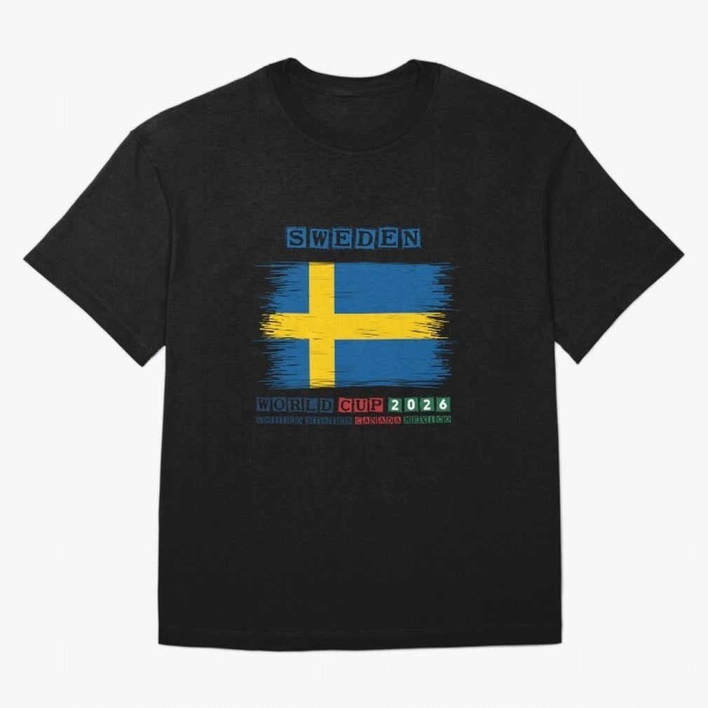SWEDEN WORLD CUP 2026 Oversized T-Shirt Bring a Champion Mindset to Global Football Passion for FIFA World Cup 2026 Group Stage, with Messi, Neymar and Mbappe, Portugal, Spain and Germany, Fan Favorite Moments, National Team Passion, Big Match