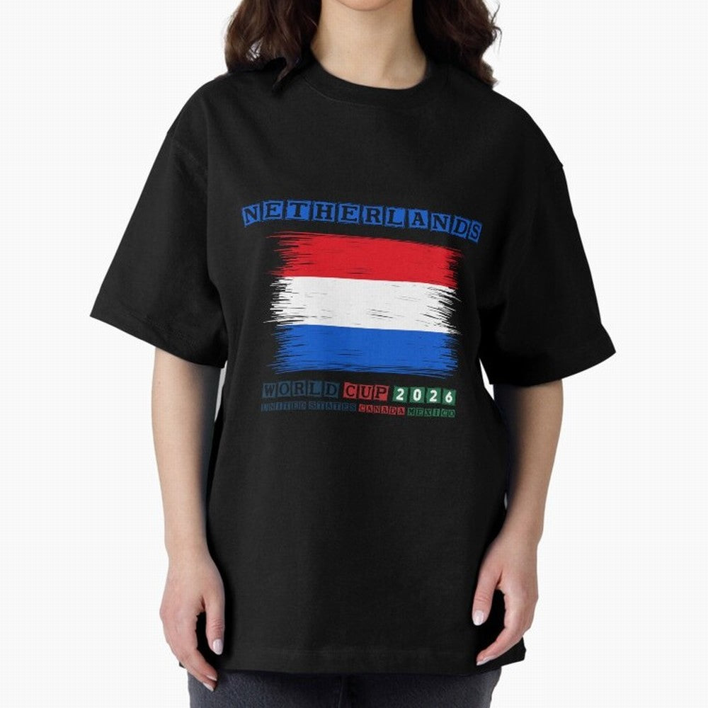 NETHERLANDS WORLD CUP 2026 Oversized T-Shirt Carry the FIFA World Cup 2026 Group Stage Journey through Messi, CR7 and Mbappe Highlights, Argentina Pride, Soccer Culture, Superstar Moments, National Team Dreams and Competitive Fire; Ideal for