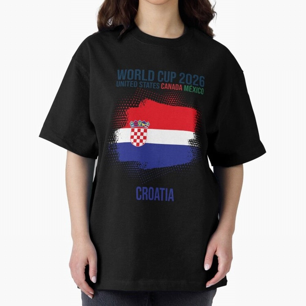 CROATIA WORLD CUP 2026 Oversized T-Shirt Treasure the FIFA World Cup 2026 Journey through Messi Highlights, Portugal Pride, Match Day Excitement, Supporter Culture, Golden Goals and Global Football Passion; Built for Supporters Chasing Trophy