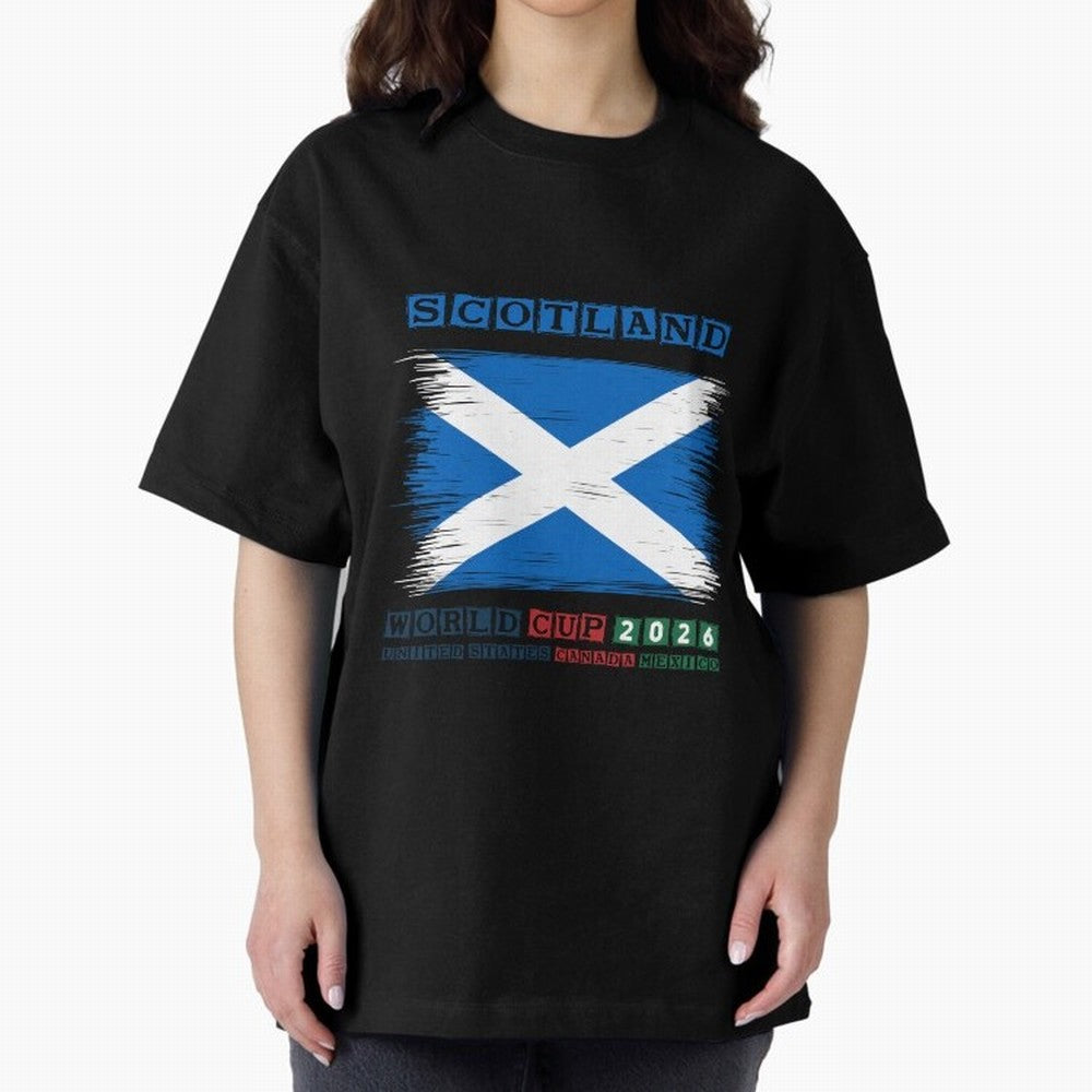 SCOTLAND WORLD CUP 2026 Oversized T-Shirt Support Your Favorite Stars during the FIFA World Cup 2026 USA Canada Mexico Journey through Messi, Neymar and Mbappe Highlights, Argentina, France and Brazil Pride, Vintage Soccer Flavor, Modern Football