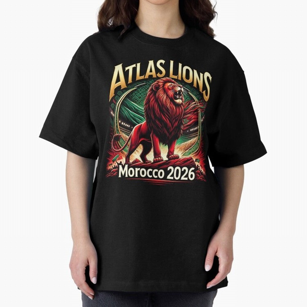 Morocco Football - World Cup 2026 Oversized T-Shirt Make Game Day About FIFA World Cup 2026 Group Stage Connected to CR7 and Messi, Spain and Netherlands Energy, Football Passion, Legendary Performances, Festival Vibes and Supporter Community;