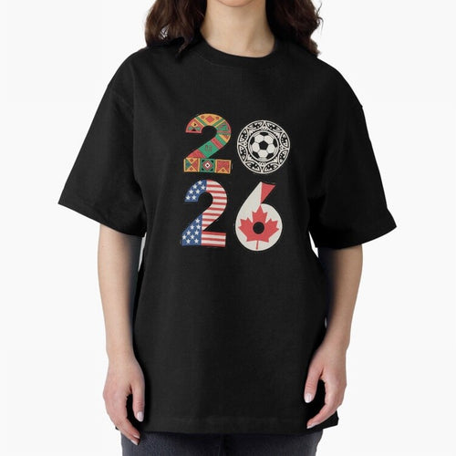 2026 Football Countries Design ¨C USA, Canada & Mexico Inspired Art Oversized T-Shirt Relive Legendary Nights from FIFA World Cup 2026 Group Stage for Fans of CR7 and Messi and Spain and Netherlands, Bringing Sports Nostalgia, International
