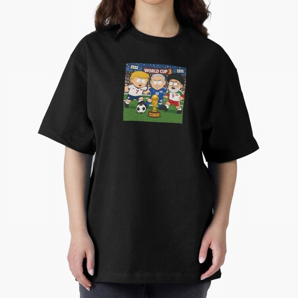 WORLD CUP 3 Oversized T-Shirt Bring FIFA World Cup 2026 Capturing Messi, CR7 and Mbappe, England Energy, Vintage Soccer Flavor, Modern Football Stars, National Flags and Final Night Emotion; Great for Supporters Who Love Legendary Players, National