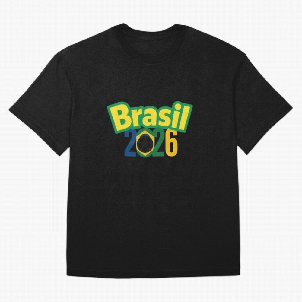 Brasil 2026 Football Mission - Road to Next World Cup T-Shirt Oversized T-Shirt Mark the FIFA World Cup 2026 USA Canada Mexico Journey through Mbappe Highlights, Portugal Pride, Stadium Chants, National Pride, Trophy Dreams and Unforgettable