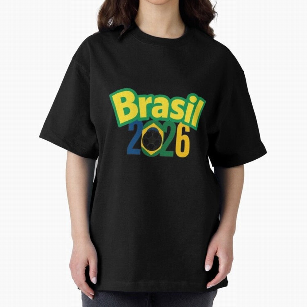 Brasil 2026 Football Mission - Road to Next World Cup T-Shirt Oversized T-Shirt Mark the FIFA World Cup 2026 USA Canada Mexico Journey through Mbappe Highlights, Portugal Pride, Stadium Chants, National Pride, Trophy Dreams and Unforgettable