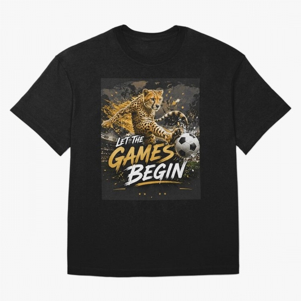Let The Games Begin-World Cup Soccer @026 Oversized T-Shirt Represent Global Football Passion for FIFA World Cup 2026, Capturing Messi and Cristiano Ronaldo, Netherlands, Worldwide Fan Energy, Dramatic Goals, Stadium Lights and Championship