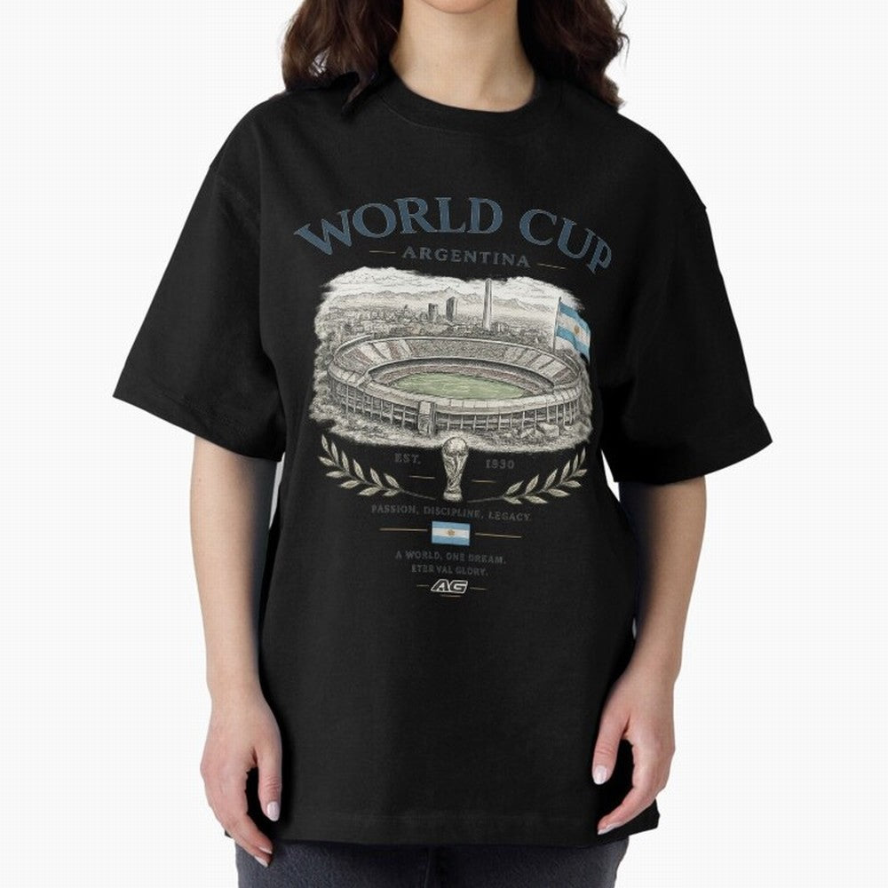 Argentina World Cup Vintage Streetwear Oversized T-Shirt Create Match Day Hype around FIFA World Cup 2026 Group Stage, Messi, Germany, Goal Celebration Energy, Supporter Heritage, Football Icons and Worldwide Tournament Joy; Built for Supporters
