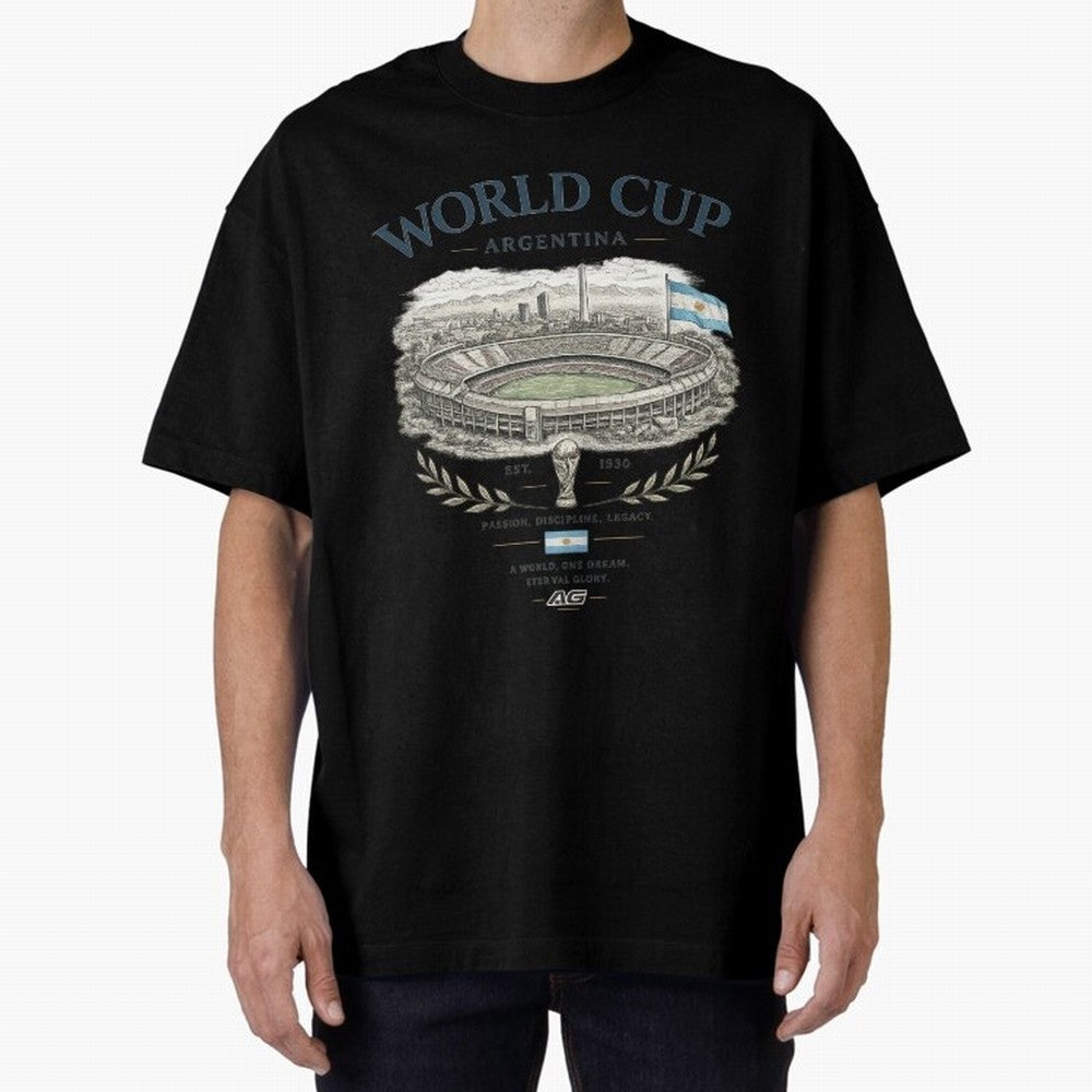 Argentina World Cup Vintage Streetwear Oversized T-Shirt Create Match Day Hype around FIFA World Cup 2026 Group Stage, Messi, Germany, Goal Celebration Energy, Supporter Heritage, Football Icons and Worldwide Tournament Joy; Built for Supporters
