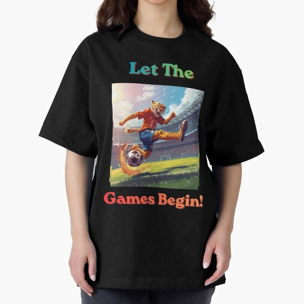 Let The Games Begin ¨C World Cup Soccer 2026 Oversized T-Shirt Bring Legendary Rivalry Energy to FIFA World Cup 2026 USA Canada Mexico for Fans of Haaland and Mbappe and England, Bringing Vintage Soccer Flavor, Modern Football Stars, National Flags
