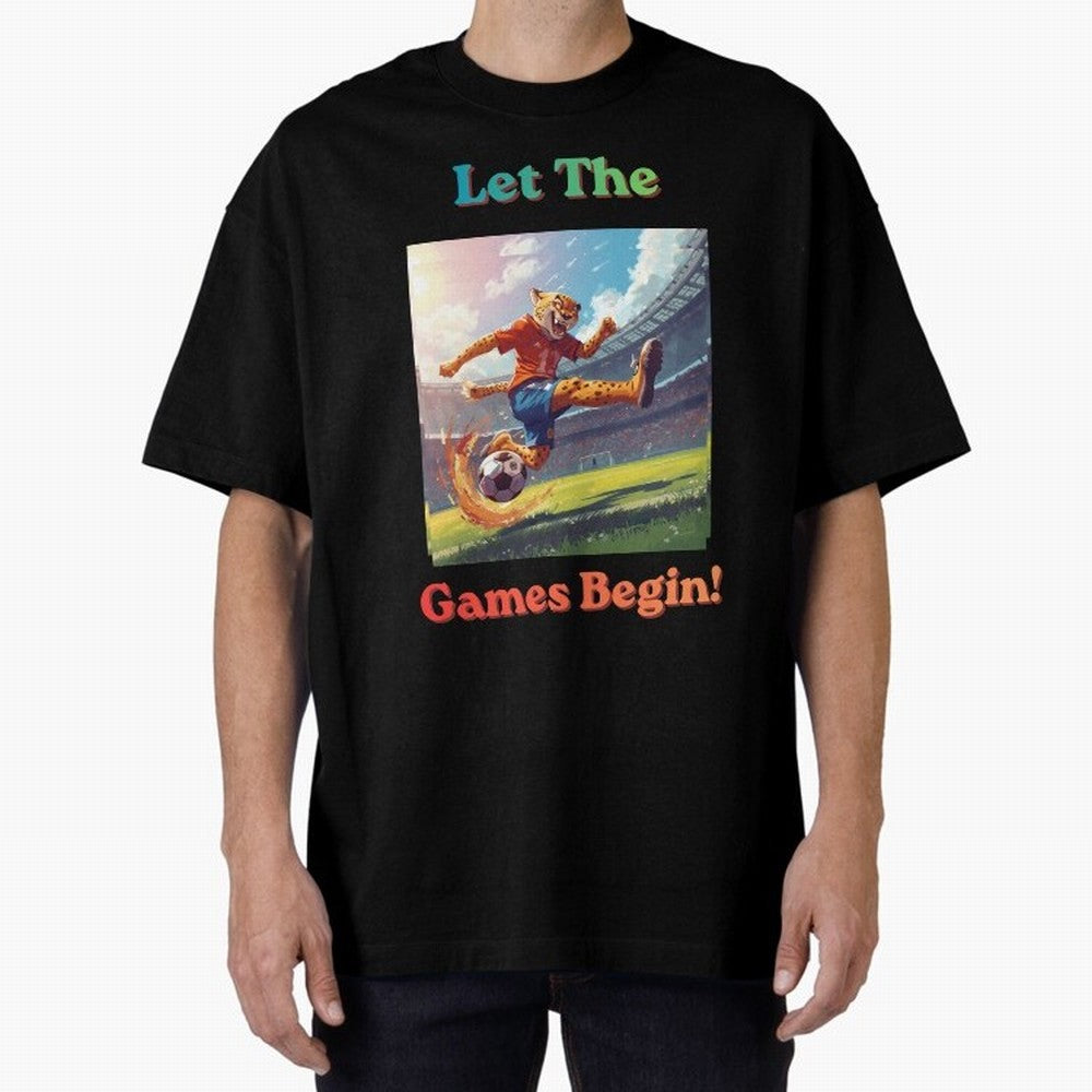 Let The Games Begin ¨C World Cup Soccer 2026 Oversized T-Shirt Bring Legendary Rivalry Energy to FIFA World Cup 2026 USA Canada Mexico for Fans of Haaland and Mbappe and England, Bringing Vintage Soccer Flavor, Modern Football Stars, National Flags