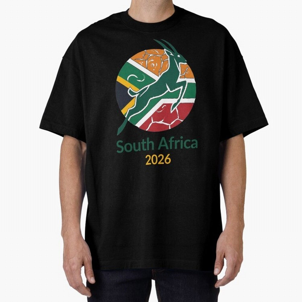 South Africa 2026 Oversized T-Shirt Support the FIFA World Cup 2026 Journey through Cristiano Ronaldo, Haaland and CR7 Highlights, England, France and Netherlands Pride, Goal Celebration Energy, Supporter Heritage, Football Icons and Worldwide