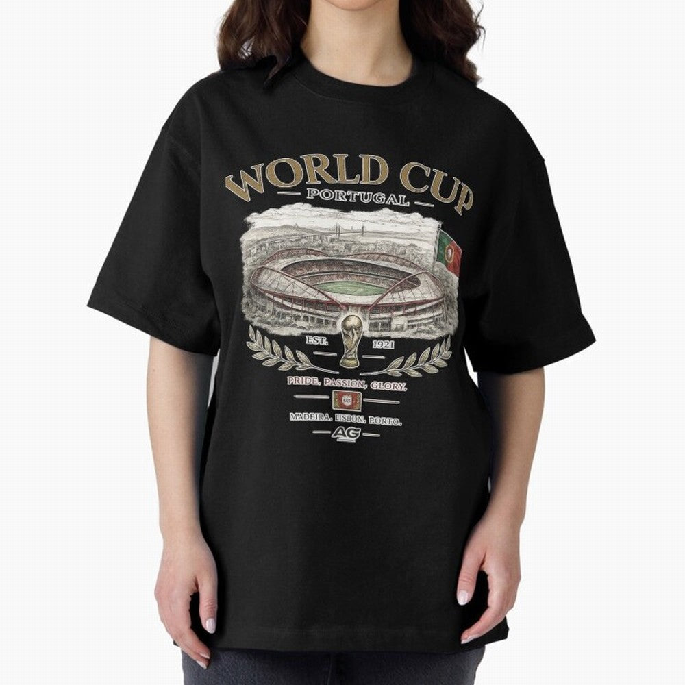 Portugal World Cup Estadio Da Luz Oversized T-Shirt Bring Legendary Rivalry Energy to Match Day Hype around FIFA World Cup 2026 USA Canada Mexico, Messi and Cristiano Ronaldo, Netherlands, Tournament Hype, Historic Matchups, Family Viewing Parties