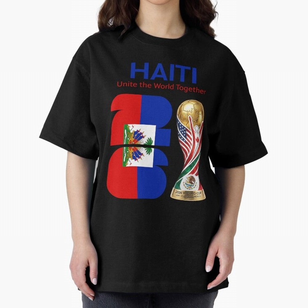 World Cup 2026, IMG 024, HAITI 014 Oversized T-Shirt Carry National Pride through FIFA World Cup 2026 Group Stage Connected to CR7, Argentina Energy, Retro Football Energy, Iconic Rivalries, Trophy Chase Drama and Stadium Atmosphere; Perfect for