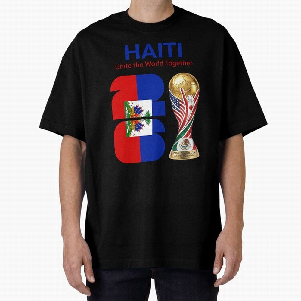 World Cup 2026, IMG 024, HAITI 014 Oversized T-Shirt Carry National Pride through FIFA World Cup 2026 Group Stage Connected to CR7, Argentina Energy, Retro Football Energy, Iconic Rivalries, Trophy Chase Drama and Stadium Atmosphere; Perfect for