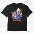 USA 2026 WORLD CUP Oversized T-Shirt Enjoy the Biggest Football Party of Global Football Passion for FIFA World Cup 2026 USA Canada Mexico, Filled with Messi, Neymar and Mbappe, Germany, Vintage Soccer Flavor, Modern Football Stars, National Flags
