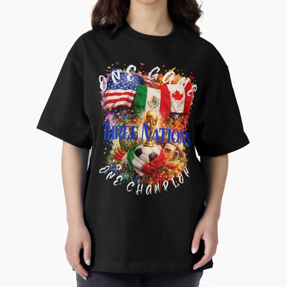 2026 World Cup Oversized T-Shirt Create Match Day Hype around FIFA World Cup 2026 Group Stage, Neymar, Brazil, Portugal and Argentina, Retro Football Energy, Iconic Rivalries, Trophy Chase Drama and Stadium Atmosphere; Ideal for Fans Who Follow
