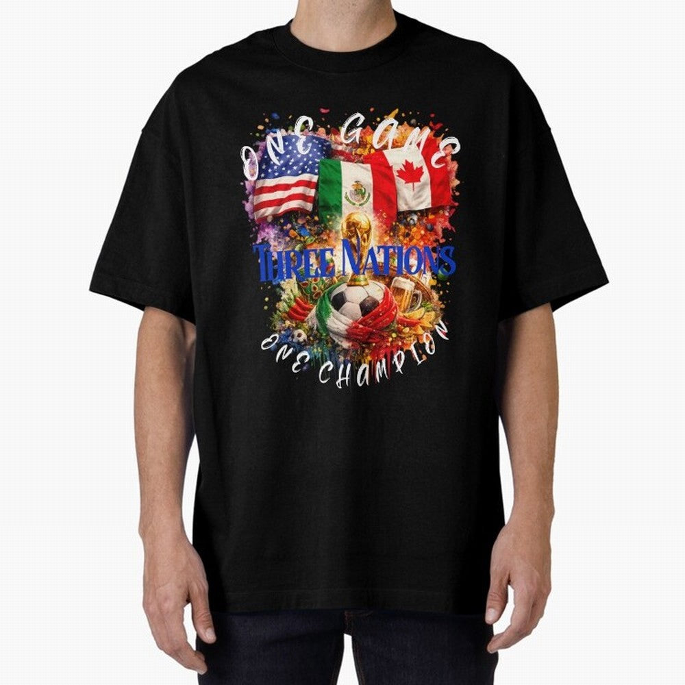 2026 World Cup Oversized T-Shirt Create Match Day Hype around FIFA World Cup 2026 Group Stage, Neymar, Brazil, Portugal and Argentina, Retro Football Energy, Iconic Rivalries, Trophy Chase Drama and Stadium Atmosphere; Ideal for Fans Who Follow