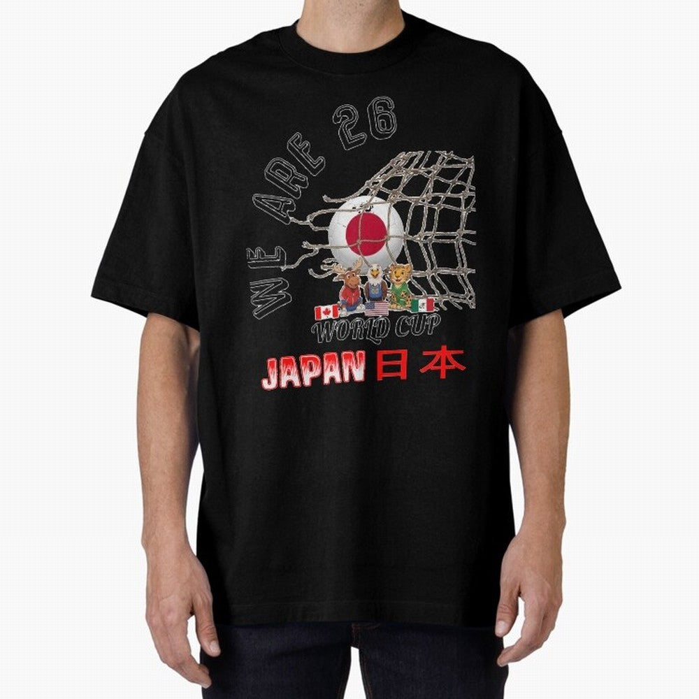 World cup 26 - Japan Oversized T-Shirt Show Passion for the Stars of FIFA World Cup 2026 USA Canada Mexico Spirit, Filled with Argentina, Neymar, Retro Football Energy, Iconic Rivalries, Trophy Chase Drama and Stadium Atmosphere; Built for