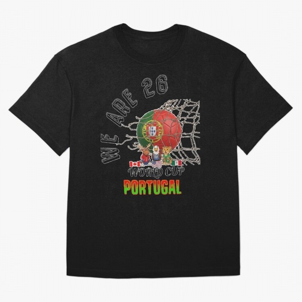 World cup 26 - Portugal Oversized T-Shirt Join the Countdown to FIFA World Cup 2026 Driven by Cristiano Ronaldo, Spain and Netherlands Energy, Champion Mindset, Group Stage Buzz, Knockout Tension and Passionate Fan Culture; Perfect for Fans,