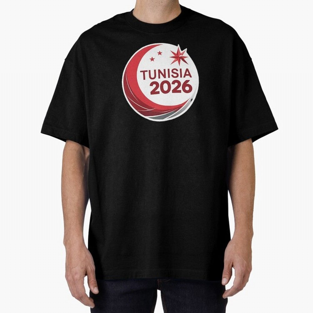 Tunisia 2026 Oversized T-Shirt Represent the Passion of FIFA World Cup 2026 Group Stage Built around CR7 and Messi, Netherlands Energy, Football History, Final Match Energy, Crowd Noise and Once in a Lifetime Moments; Perfect for Supporters Who