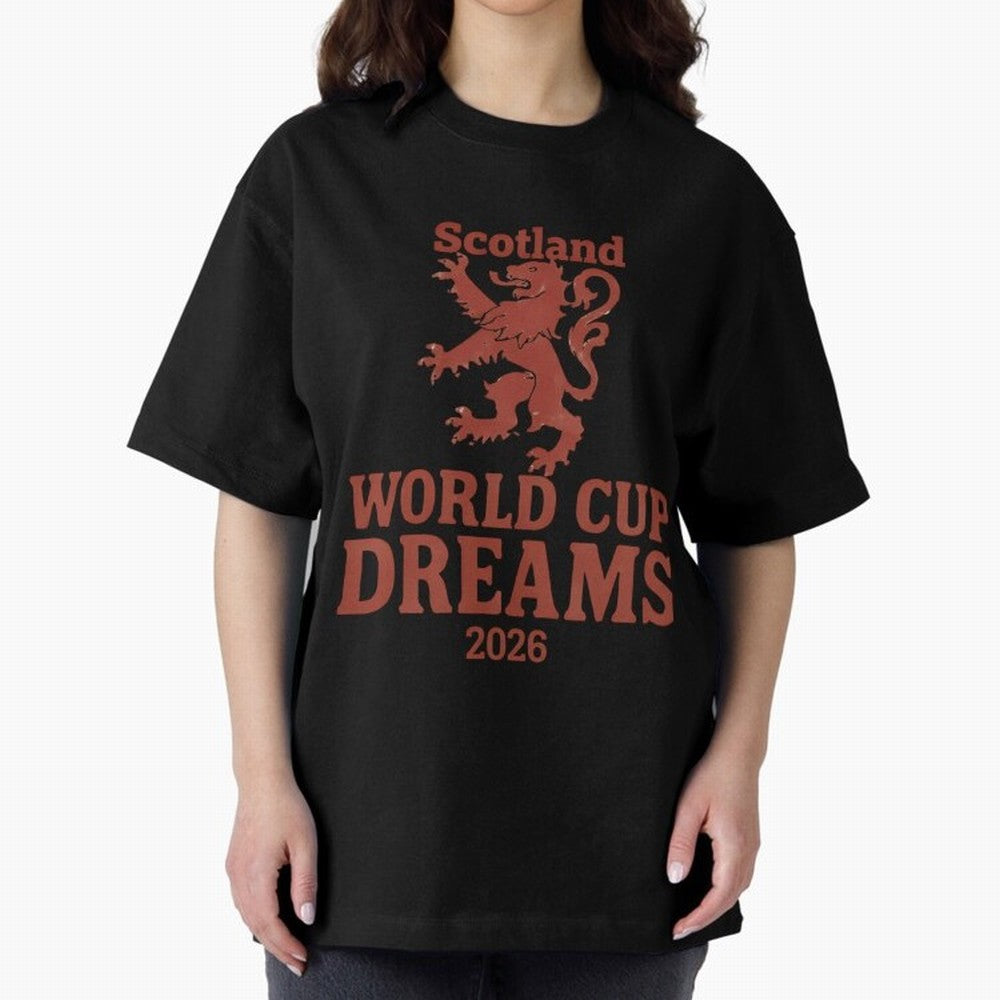 Scotland World Cup Dreams 2026 Oversized T-Shirt Celebrate Global Passion for FIFA World Cup 2026 for Fans of Haaland and Brazil, Portugal and Argentina, Bringing Goal Celebration Energy, Supporter Heritage, Football Icons and Worldwide Tournament