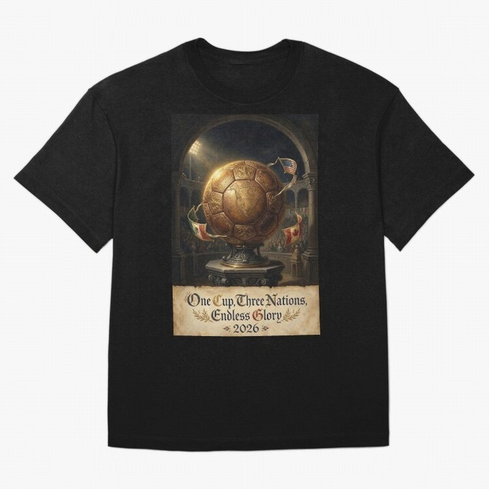 World Cup 2026 Emblem USA Canada Mexico Oversized T-Shirt Celebrate Every Goal in FIFA World Cup 2026 USA Canada Mexico Spirit, Filled with Spain, Messi, Neymar and Mbappe, Tournament Hype, Historic Matchups, Family Viewing Parties and Global