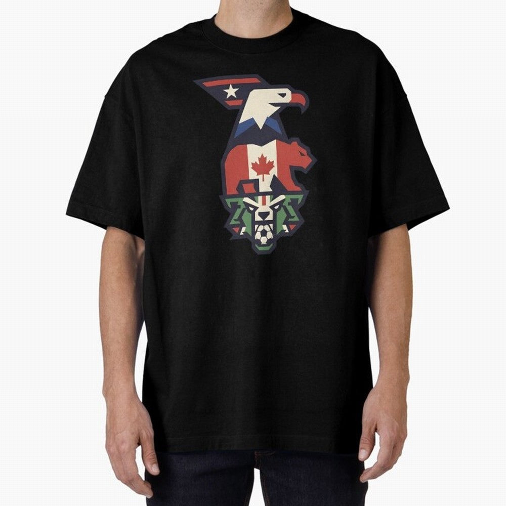 USA Canada Mexico World Cup 2026 Host Nations Oversized T-Shirt Remember the FIFA World Cup 2026 Group Stage Journey through Messi, CR7 and Mbappe Highlights, Argentina and Brazil Pride, Goal Celebration Energy, Supporter Heritage, Football Icons