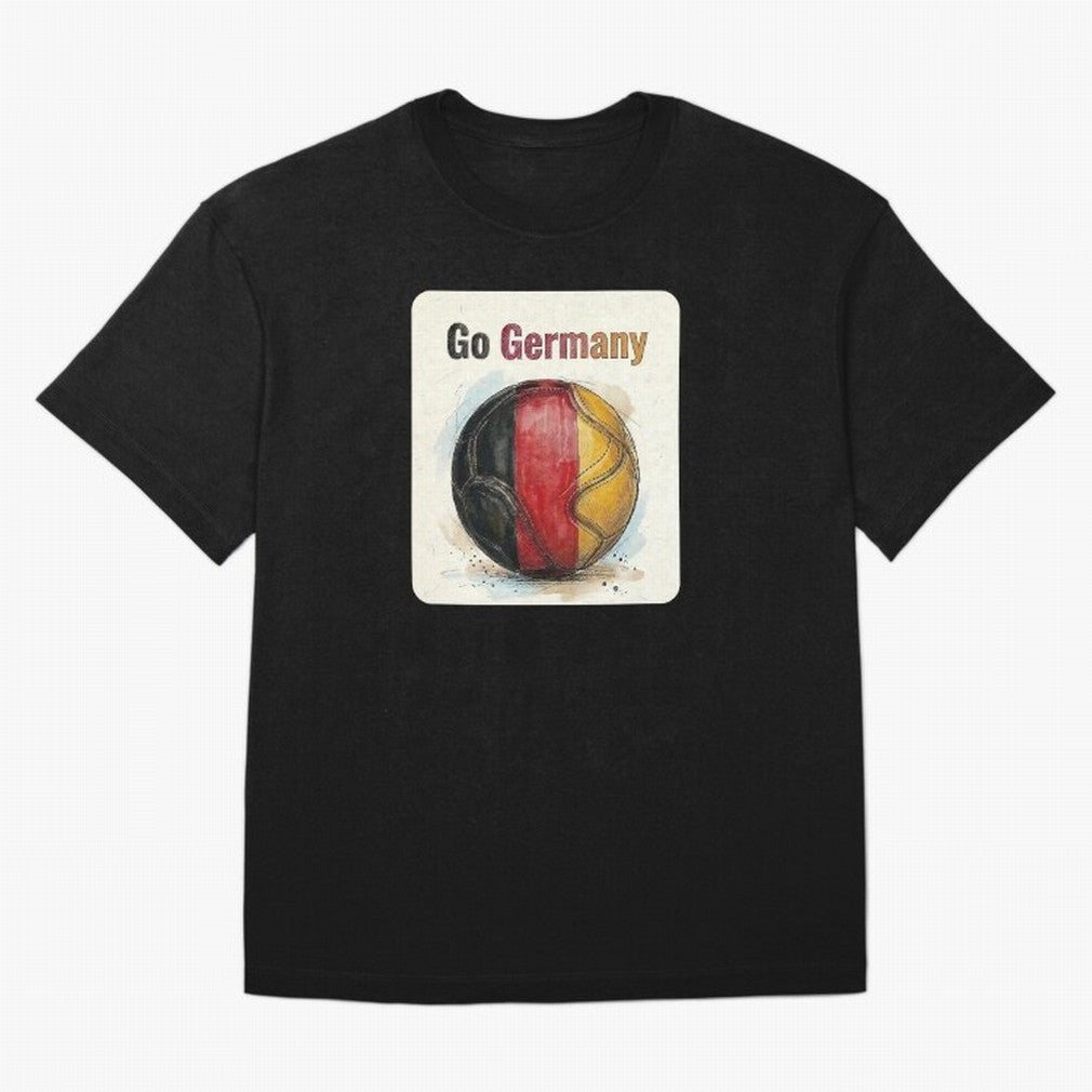 Go Germany Soccer Ball Flag | German Football Fan Graphic Tee Oversized T-Shirt Support the Legends of FIFA World Cup 2026 USA Canada Mexico Spirit, Inspired by Germany, Mbappe, Soccer Culture, Superstar Moments, National Team Dreams and