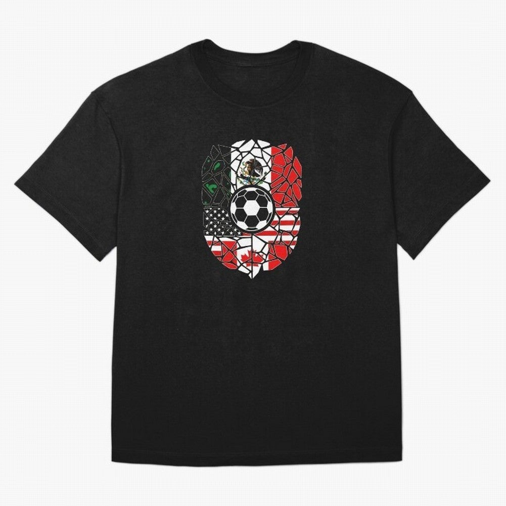 Mosaic Soccer Crest USA Canada Mexico Unity 2026 T-Shirt_82794688 Oversized T-Shirt Bring a Champion Mindset to FIFA World Cup 2026 Spirit, Inspired by Germany, Messi, Neymar and Mbappe, Football History, Final Match Energy, Crowd Noise and Once in