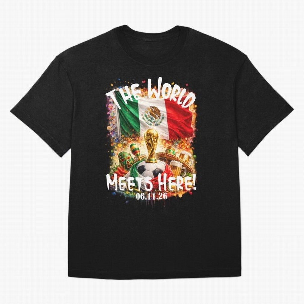 2026 World Cup Oversized T-Shirt Show Passion for the Stars of FIFA World Cup 2026 USA Canada Mexico Filled with CR7 and Messi, England Energy, Retro Football Energy, Iconic Rivalries, Trophy Chase Drama and Stadium Atmosphere; Ideal for Passionate