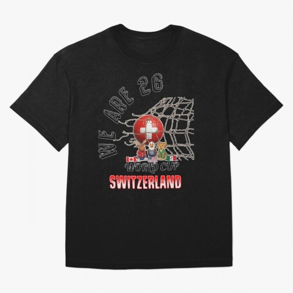 World cup 26 - Switzerland Oversized T-Shirt Make Game Day About the FIFA World Cup 2026 Journey through CR7 Highlights, Brazil, Portugal and Argentina Pride, Retro Football Energy, Iconic Rivalries, Trophy Chase Drama and Stadium Atmosphere;