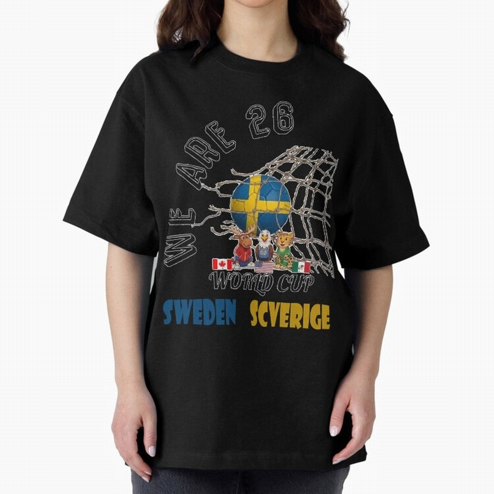 World cup 26 - Sweden Oversized T-Shirt Feel the Heartbeat of the FIFA World Cup 2026 Group Stage Journey through Cristiano Ronaldo Highlights, Netherlands Pride, Supporter Pride, Iconic Celebrations, Legendary Names and Global Match Day Energy;