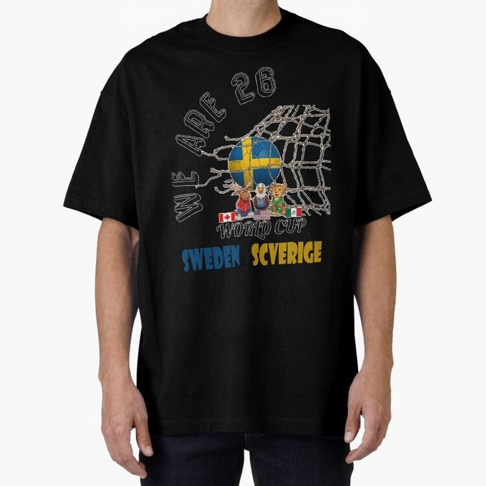 World cup 26 - Sweden Oversized T-Shirt Feel the Heartbeat of the FIFA World Cup 2026 Group Stage Journey through Cristiano Ronaldo Highlights, Netherlands Pride, Supporter Pride, Iconic Celebrations, Legendary Names and Global Match Day Energy;