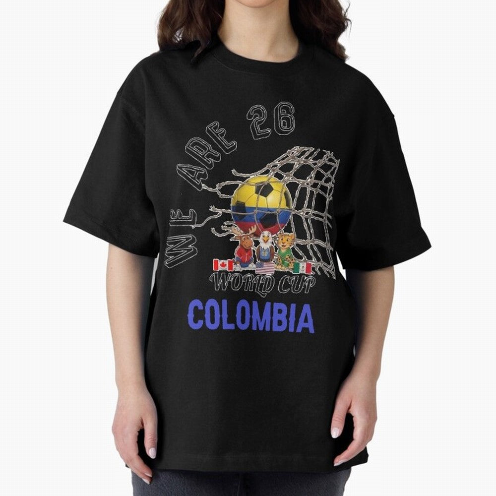 World cup 26 - Colombia Oversized T-Shirt Bring International Match Energy to FIFA World Cup 2026 USA Canada Mexico Spirit, Featuring Argentina, Messi, Champion Mindset, Group Stage Buzz, Knockout Tension and Passionate Fan Culture; Ideal for Fans