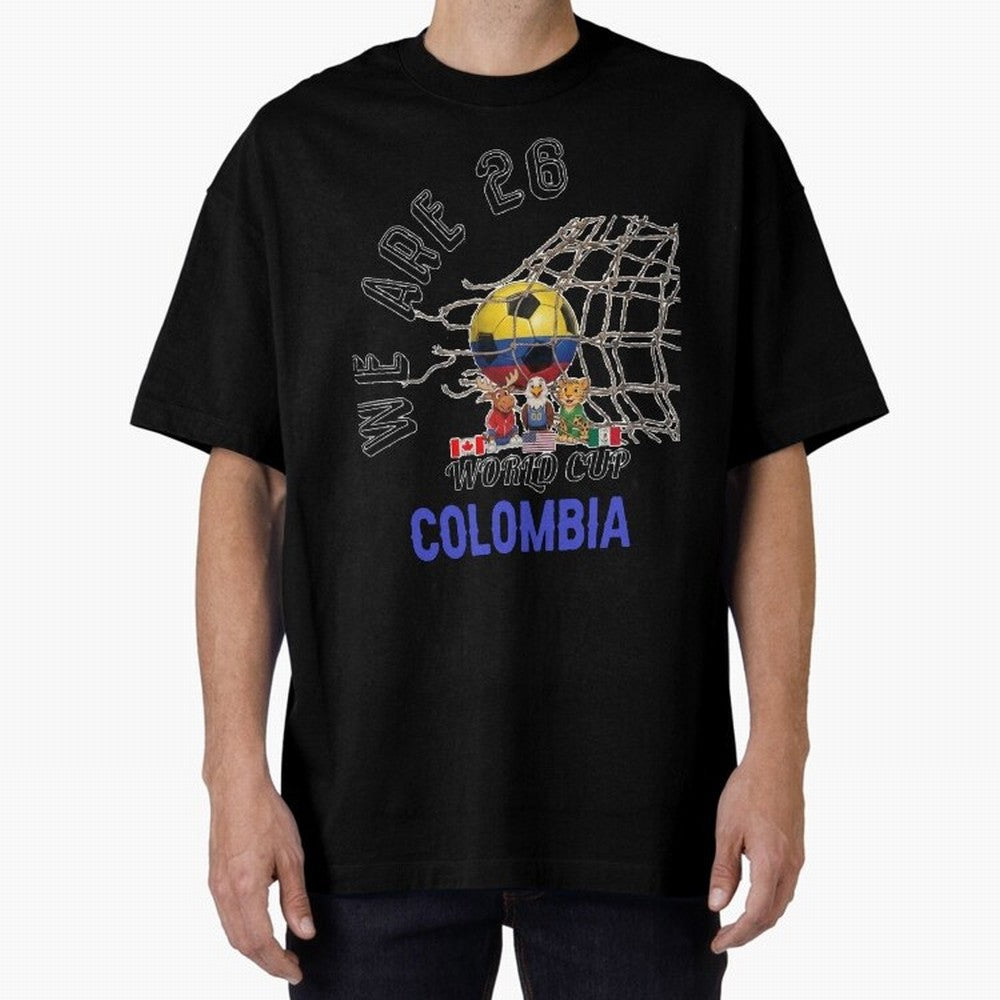 World cup 26 - Colombia Oversized T-Shirt Bring International Match Energy to FIFA World Cup 2026 USA Canada Mexico Spirit, Featuring Argentina, Messi, Champion Mindset, Group Stage Buzz, Knockout Tension and Passionate Fan Culture; Ideal for Fans