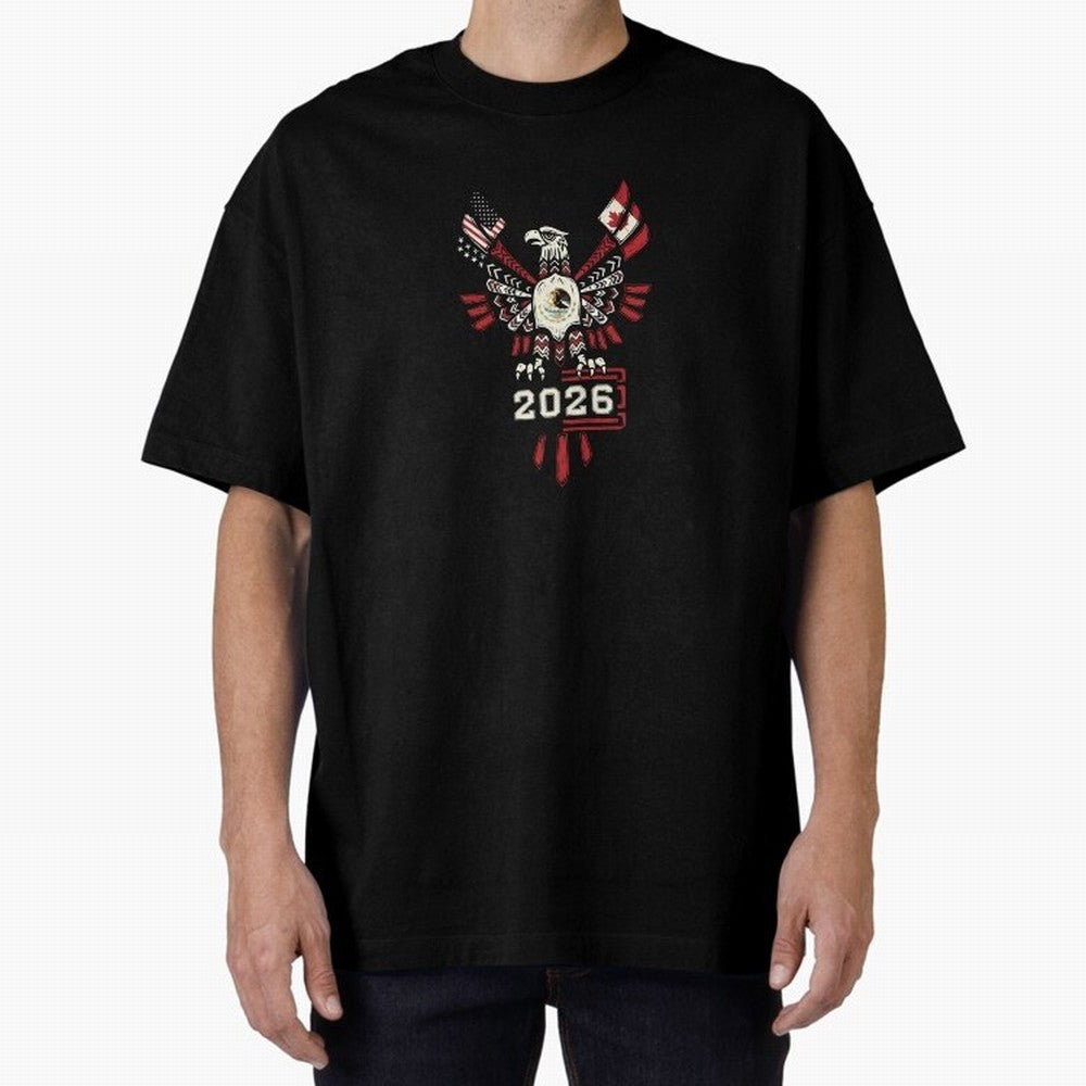 Rise of the North Eagle - Soccer Team Spirit 2026 T-Shirt_82784061 Oversized T-Shirt Make the Season About FIFA World Cup 2026 USA Canada Mexico for Fans of Messi and Brazil, Bringing Championship Spirit, Famous Goals, Roaring Crowds and