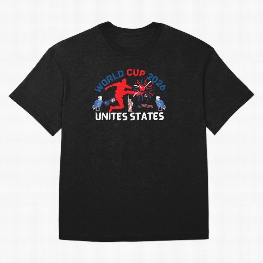 World cup 2026 unisex T-shirt World cup soccer North America 2026 Soccer World cup 26 USA Oversized T-Shirt Show Passion for the Stars of FIFA World Cup 2026 USA Canada Mexico for Fans of CR7 and Messi and England, Bringing Football Passion,