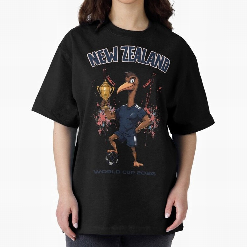 New Zealand - World Cup 2026 Oversized T-Shirt Follow the Final Road of the FIFA World Cup 2026 USA Canada Mexico Journey through Haaland and Mbappe Highlights, Brazil Pride, Football Passion, Legendary Performances, Festival Vibes and Supporter
