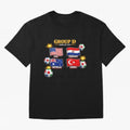 Group?D?¨C?World?Cup?2026?Flags Oversized T-Shirt Show Your Tournament Heart for FIFA World Cup 2026 USA Canada Mexico Centered on Mbappe and Neymar, Brazil Energy, Retro Football Energy, Iconic Rivalries, Trophy Chase Drama and Stadium Atmosphere;