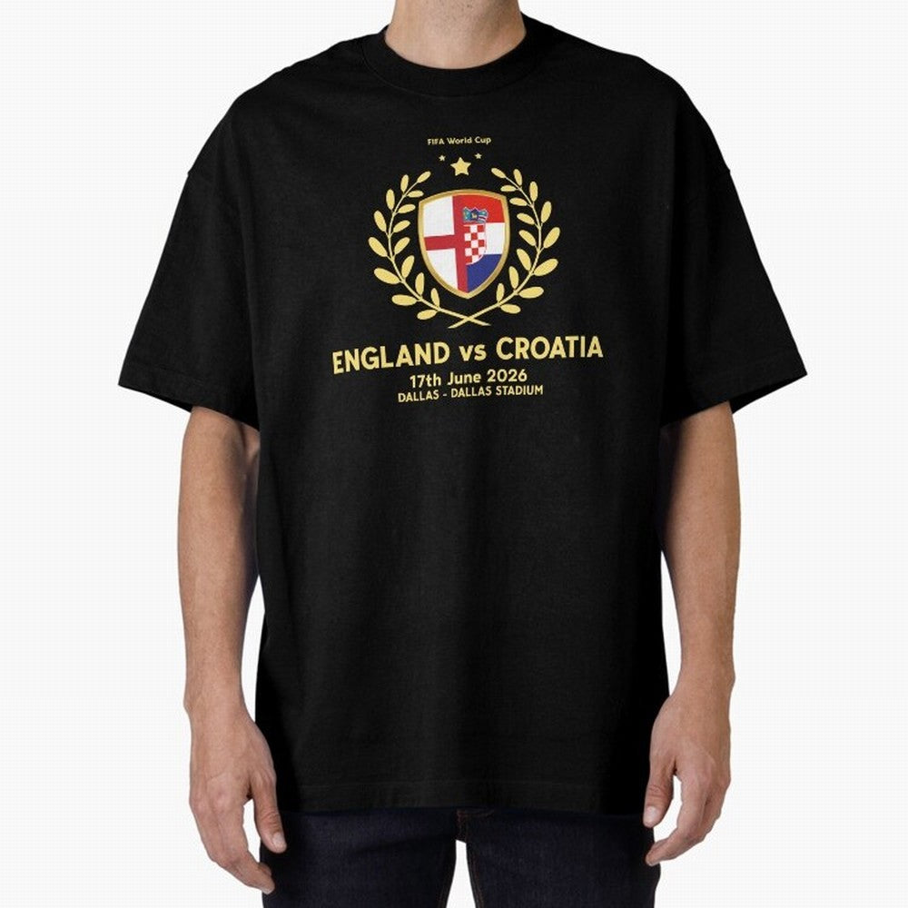 FIFA World Cup - England v Croatia Oversized T-Shirt Showcase FIFA World Cup 2026 USA Canada Mexico Spirit, Centered on Germany, Mbappe and Neymar, Vintage Soccer Flavor, Modern Football Stars, National Flags and Final Night Emotion; Ideal for Fans