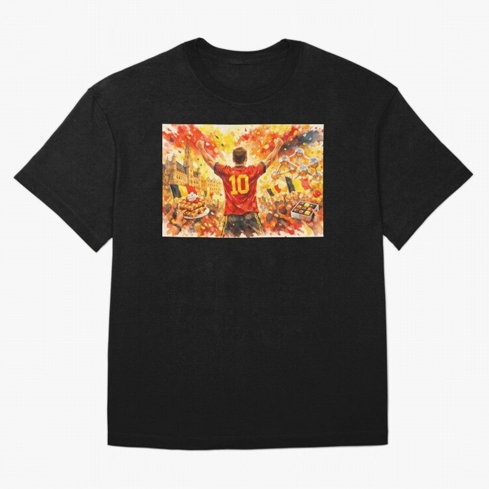 Belgian Celebration with Atomium Belgium Soccer Vibes Oversized T-Shirt Stand Out with Spirit from Match Day Hype around FIFA World Cup 2026 Group Stage, Messi, Neymar and Mbappe, Argentina and Brazil, Fan Favorite Moments, National Team Passion,