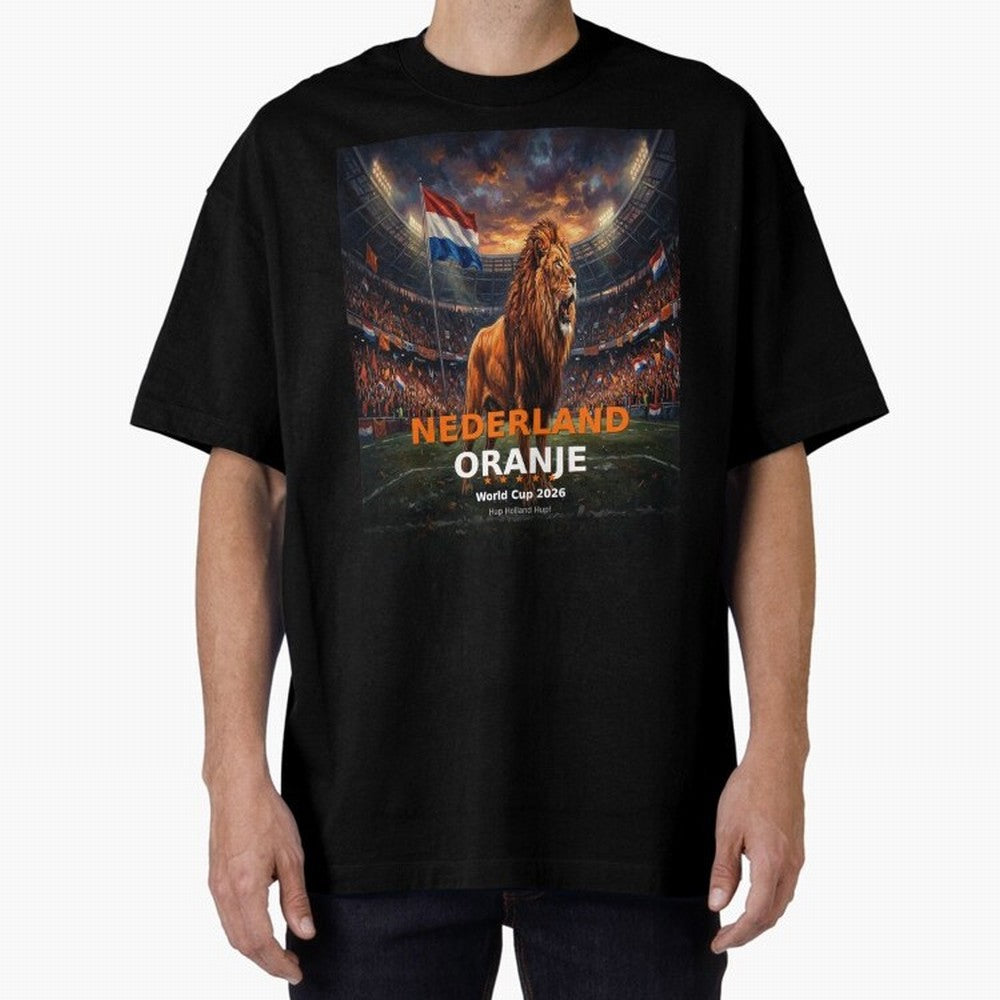 Nederland Oranje - World Cup 2026 Soccer Fan Tee Oversized T-Shirt Turn Every Weekend Toward Global Football Passion for FIFA World Cup 2026 Group Stage, Centered on Haaland and Mbappe, France, Stadium Chants, National Pride, Trophy Dreams and