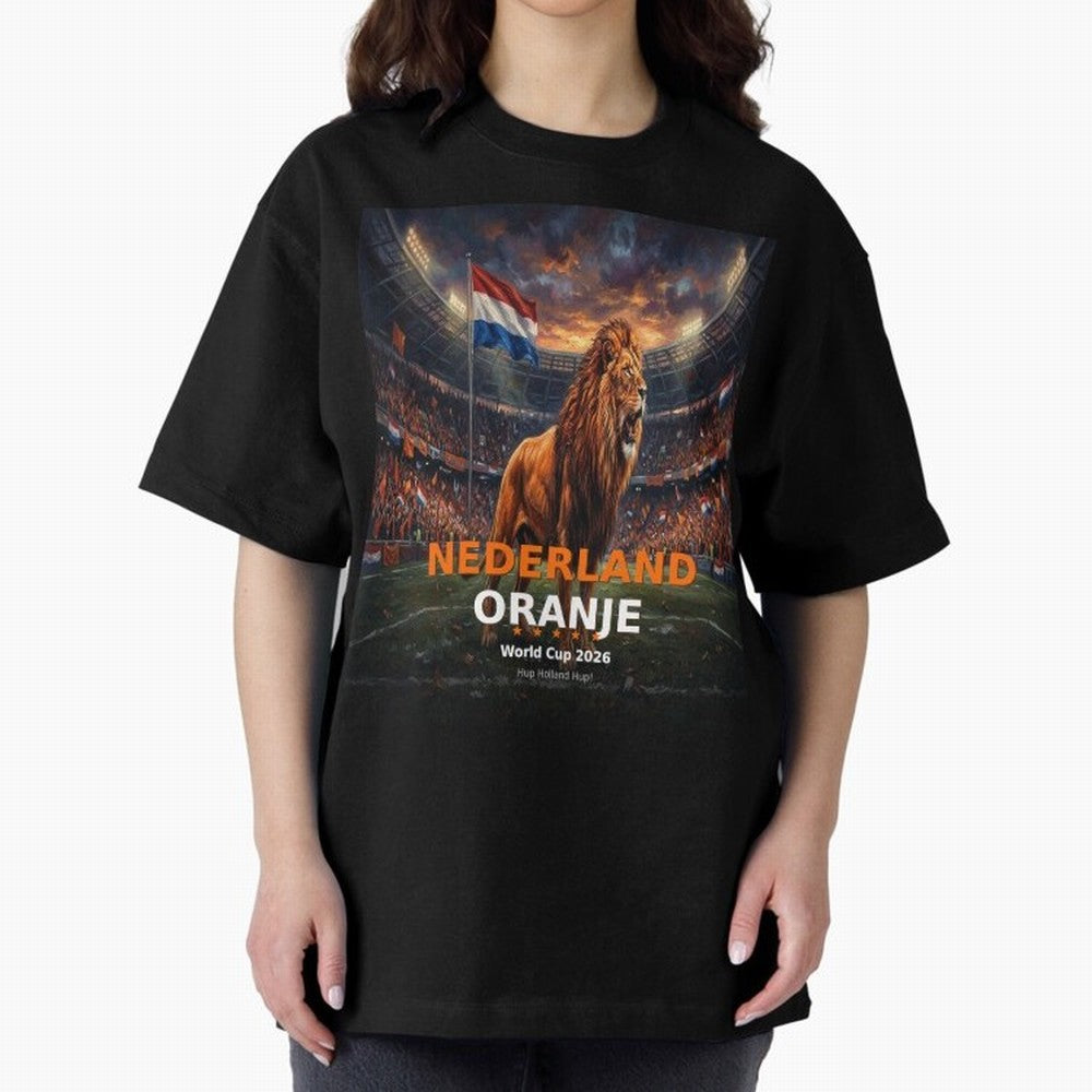 Nederland Oranje - World Cup 2026 Soccer Fan Tee Oversized T-Shirt Turn Every Weekend Toward Global Football Passion for FIFA World Cup 2026 Group Stage, Centered on Haaland and Mbappe, France, Stadium Chants, National Pride, Trophy Dreams and