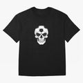 Soccer Skull in Goal Net - Dark Soccer Death Goal Oversized T-Shirt Stand with Match Day Hype around FIFA World Cup 2026 Group Stage, Messi and Cristiano Ronaldo, England, Fan Favorite Moments, National Team Passion, Big Match Drama and Soccer