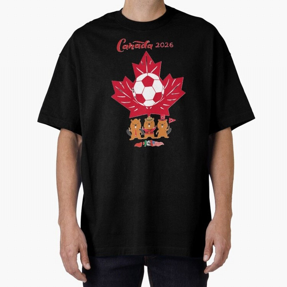 Canada 2026 Oversized T-Shirt Bring Supporter Culture to Match Day Hype around FIFA World Cup 2026, CR7 and Messi, Germany, Worldwide Fan Energy, Dramatic Goals, Stadium Lights and Championship Celebrations; Ideal for Passionate Fans Who Love