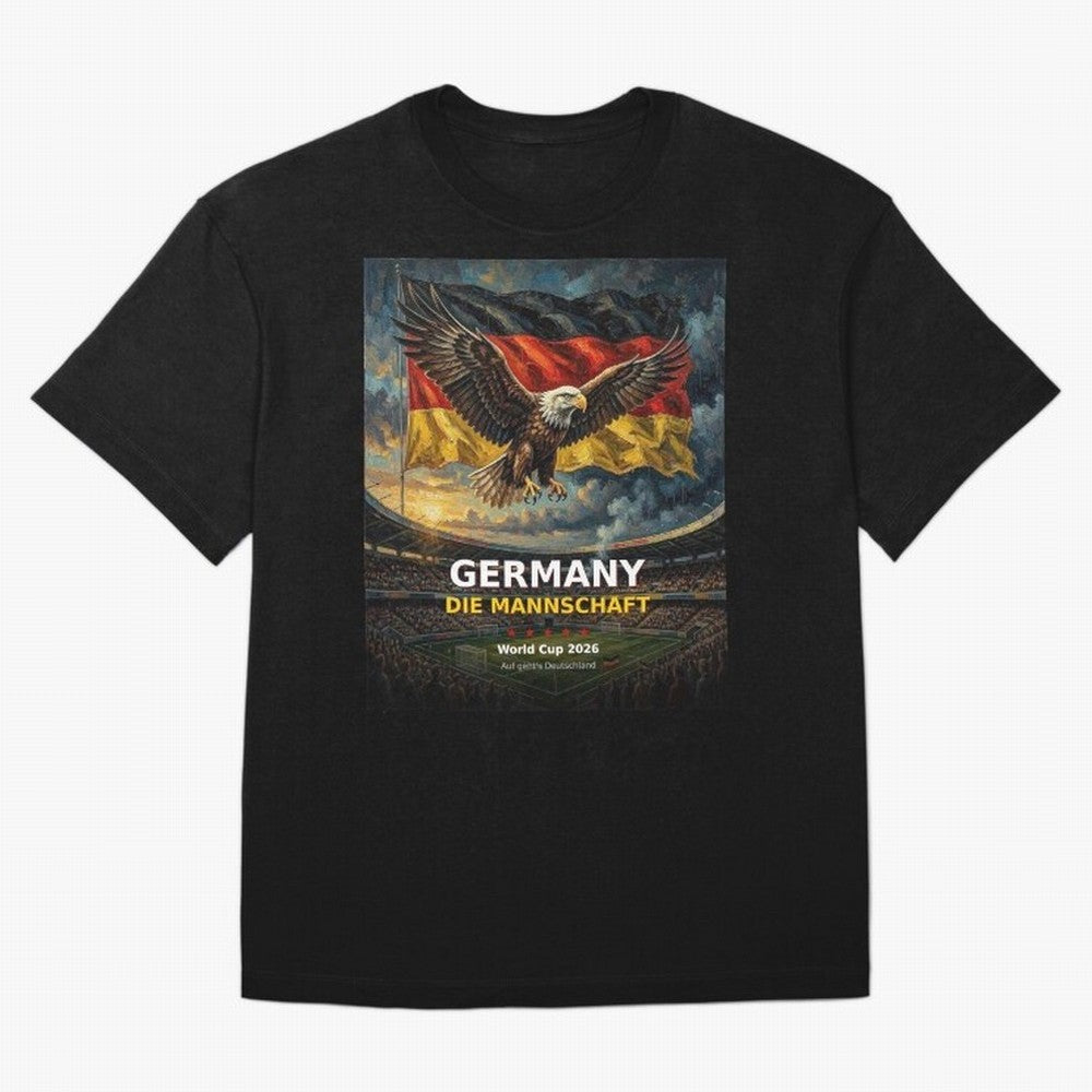 Germany Die Mannschaft - World Cup 2026 Soccer Fan Tee Oversized T-Shirt Turn Up for Match Day Hype around FIFA World Cup 2026 USA Canada Mexico, CR7, England, France and Netherlands, Game Day Rituals, Football Legends, Country Pride and the Road