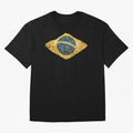 Vintage Brazil Flag Soccer Fan Design Oversized T-Shirt Feel the Roar of Global Football Passion for FIFA World Cup 2026, Celebrating Neymar, Haaland and Cristiano Ronaldo, Germany, Global Supporter Spirit, Legendary Goals, National Colors and