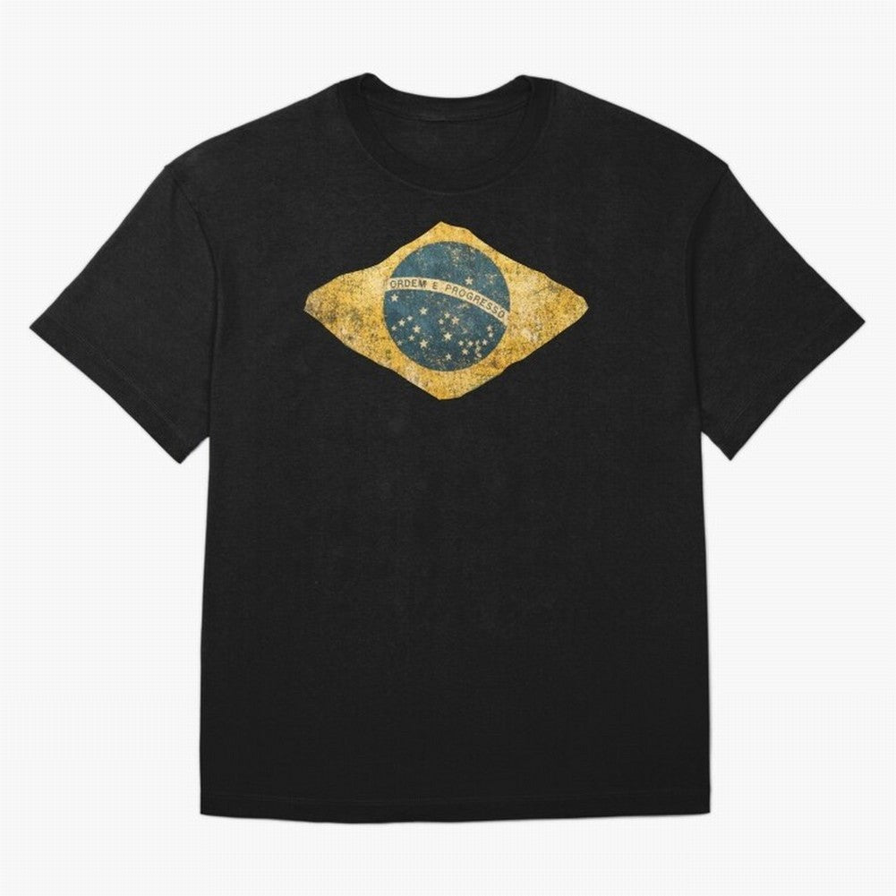 Vintage Brazil Flag Soccer Fan Design Oversized T-Shirt Feel the Roar of Global Football Passion for FIFA World Cup 2026, Celebrating Neymar, Haaland and Cristiano Ronaldo, Germany, Global Supporter Spirit, Legendary Goals, National Colors and